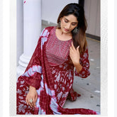 Elegant Nyra Cut Rayon Capsule Suit with Foil Print & Sequence Dupatta